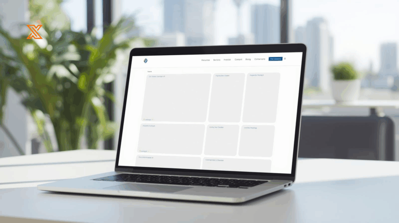 Clean Website Layout Structure Displayed On Laptop Screen Showing Navigation Menu And Content Blocks For Burbank Business.